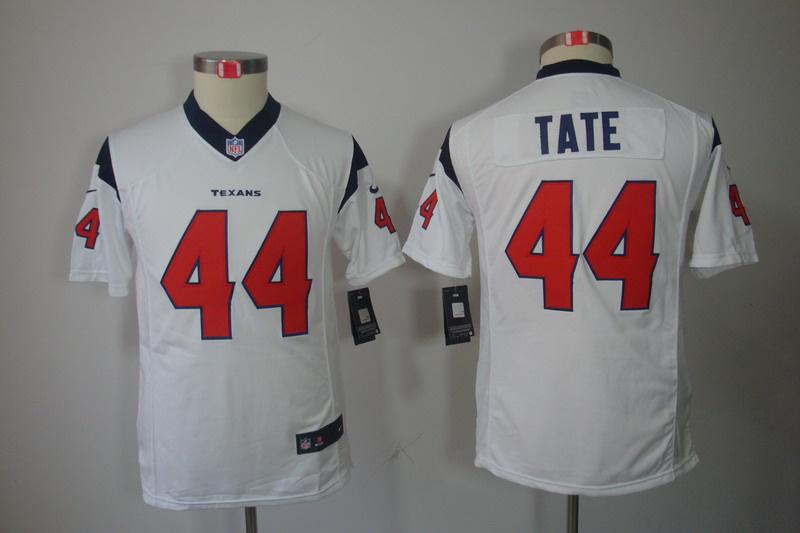 Youth NEW NFL Houston Texans 44 Tate White Jerseys