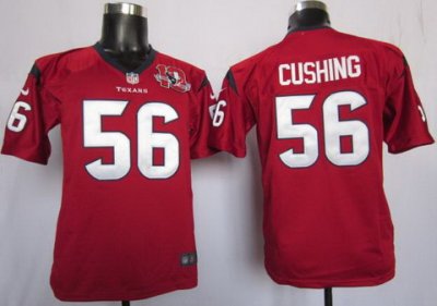 Youth NEW NFL Houston Texans 56 Brian Cushing Red jerseys W 10TH Patch