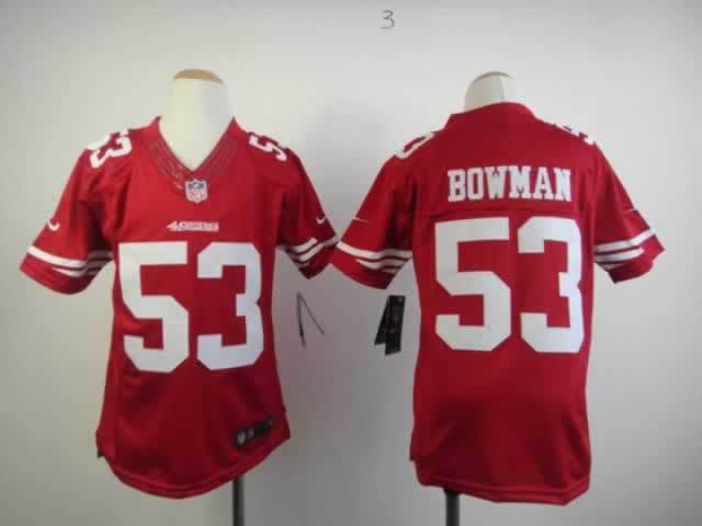 Youth NEW NFL San Francisco 49ers 53 Navorro Bowman Red Jerseys