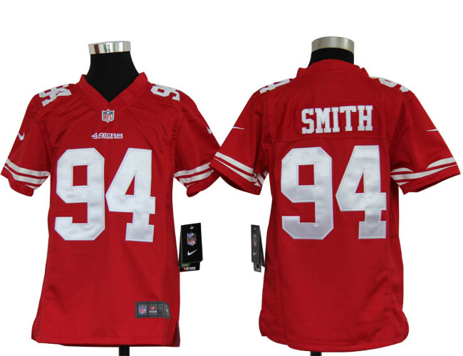Youth NEW NFL San Francisco 49ers 94 Justin Smith Red Jerseys