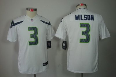 Youth NEW NFL Seattle Seahawks 3 Wilson White Jerseys