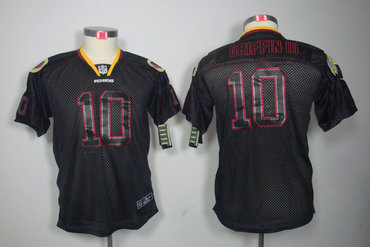 Youth NEW NFL Washington Redskins 10# Robert Griffin III Black(Lights Out Elite Jerseys)
