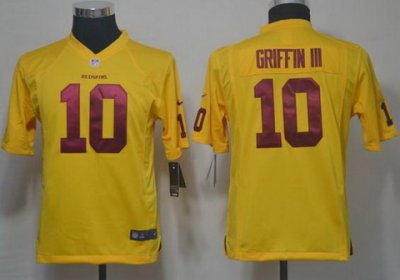 Youth NEW NFL Washington Redskins 10 Robert Griffin III Yellow Jerseys