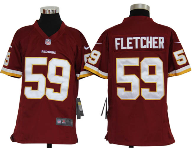 Youth NEW Washington Redskins 59 London Fletcher Red Jerseys