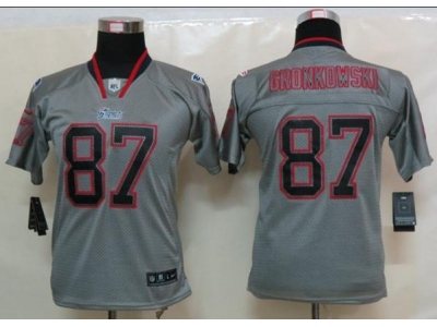 Youth NEW New England Patriots 87 Rob Gronkowski Lights Out Grey Elite Jerseys