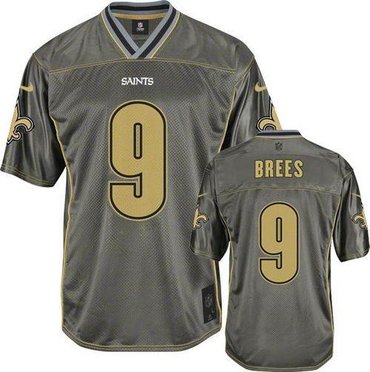 Youth NEW New Orleans Saints #9 Drew Brees Grey Vapor Elite Jerseys