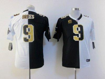 Youth NEW New Orleans Saints #9 Drew Brees White-Black(Elite Split)