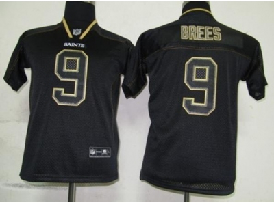Youth NEW New Orleans Saints 9 Drew Brees Black Jerseys(Lights out)