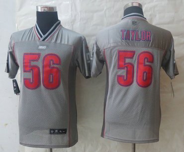 Youth NEW New York Giants #56 Taylor Grey Vapor Elite Jerseys