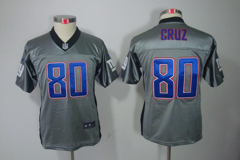 Youth NEW New York Giants #80 Victor Cruz Grey Shadow NFL Jerseys