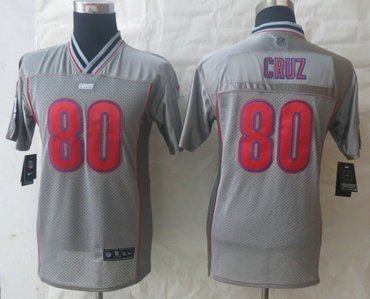 Youth NEW New York Giants #80 Victor Cruz Grey Vapor Elite Jerseys