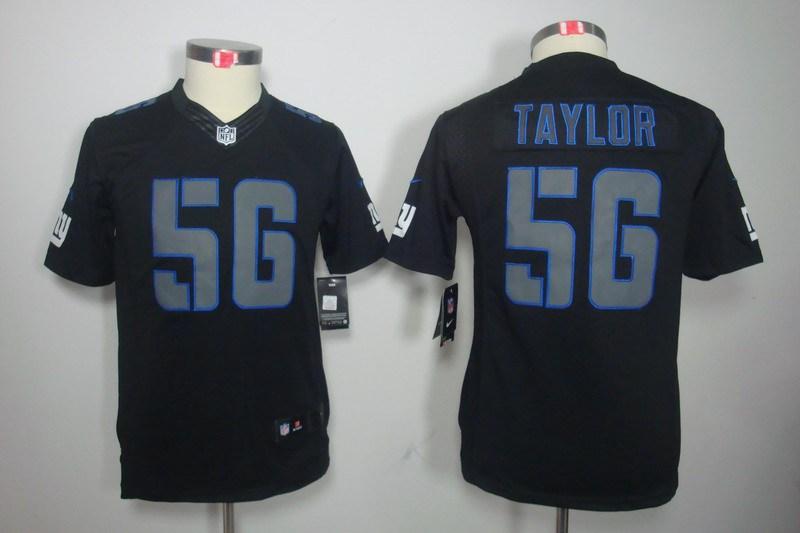 Youth NEW New York Giants 56 Lawrence Taylor Black Jerseys(Impact Limited)