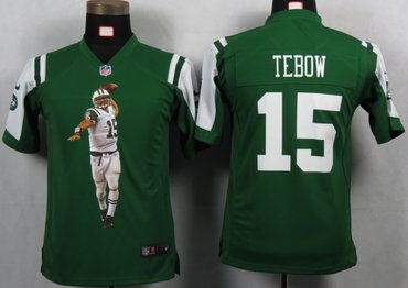 NFL Youth NEW New York Jets 15 Tebow Green Portrait Fashion Game Jerseys