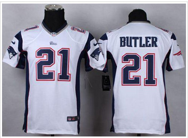 Youth NEW Patriots #21 Malcolm Butler White Stitched NFL Elite Jersey