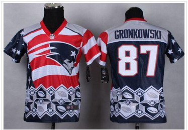 Youth NEW Patriots #87 Rob Gronkowski Navy Blue Stitched NFL Elite Noble Fashion Jersey
