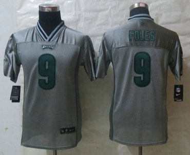 Youth NEW Philadelphia Eagles #9 Nick Foles Grey Vapor Elite Jerseys