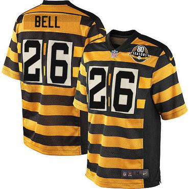 Youth NEW Pittsburgh Steelers #26 Le'Veon Bell Black Yellow Alternate Stitched NFL Elite Jersey