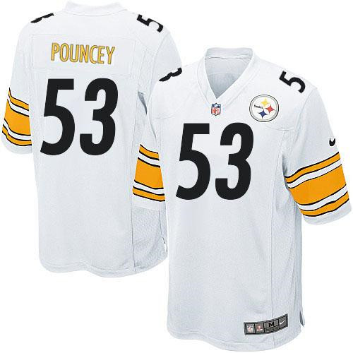 Youth NEW Pittsburgh Steelers #53 Maurkice Pouncey White Stitched NFL Elite Jersey