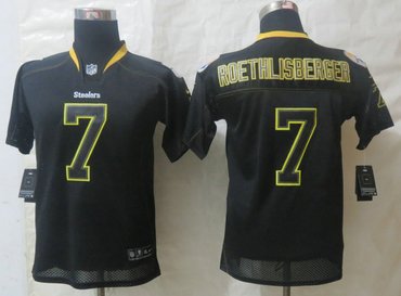 Youth NEW Pittsburgh Steelers #7 Ben Roethlisberger Lights Out Black NFL Jersey