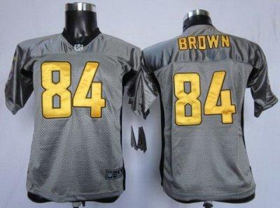 Youth NEW Pittsburgh Steelers #84 Antonio Brown Grey Shadow NFL Jerseys