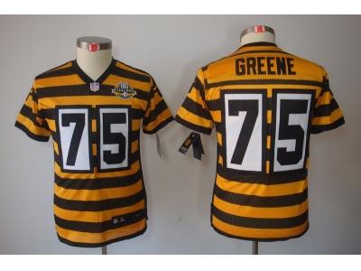 Youth NEW Pittsburgh Steelers 75 greene Yellow-Black 80th Throwback Jerseys