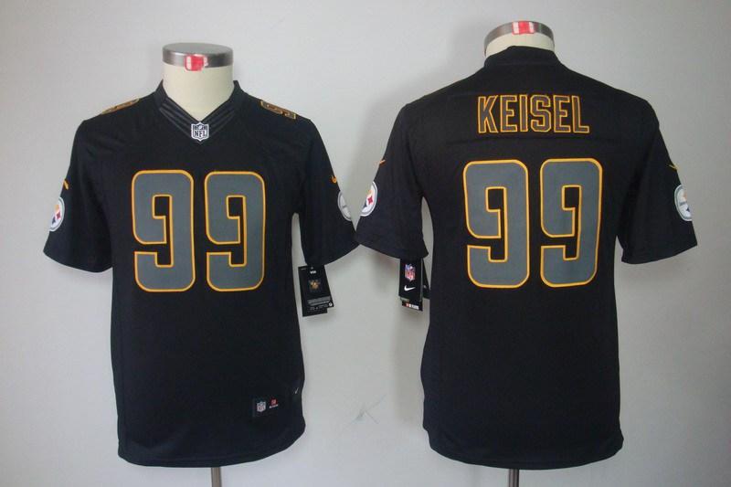 Youth NEW Pittsburgh Steelers 99 Brett Keisel Black Jerseys(Impact Limited)