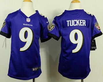Youth NEW Ravens #9 Justin Tucker Purple Team Color NFL New Elite Jersey