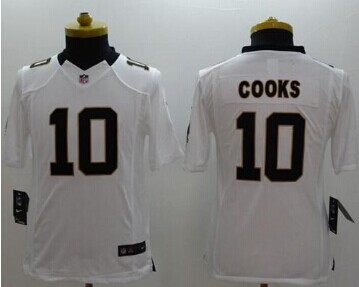 Youth NEW Saints #10 Brandin Cooks White NFL Limited Jersey