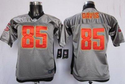 Youth NEW San Francisco 49ers #85 Vernon Davis Grey Shadow NFL Jerseys