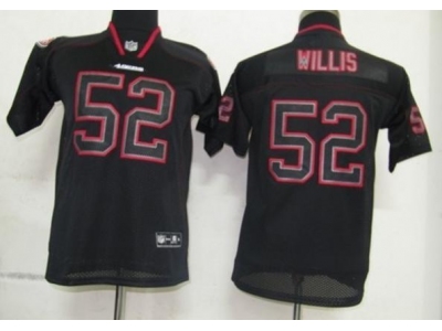 Youth NEW San Francisco 49ers 52 Patrick Willis Black Jerseys(Lights out)