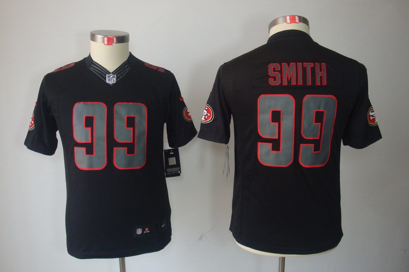 Youth NEW San Francisco 49ers 99 Aldon Smith Black Jerseys(Impact Limited)