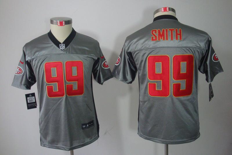 Youth NEW San Francisco 49ers 99 Aldon Smith Grey Shadow NFL Jerseys
