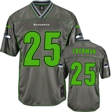 Youth NEW Seattle Seahawks #25 Richard Sherman Grey Vapor Elite Jerseys