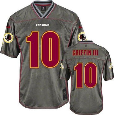 Youth NEW Washington Redskins #10 Robert Griffin III Grey Vapor Elite Jerseys