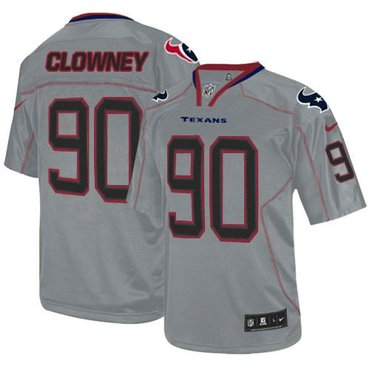 Youth NFL Houston Texans #90 Jadeveon Clowney Lights Out Grey NFL Elite Jersey