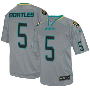 Youth NFL Jacksonville Jaguars #5 Blake Bortles Lights Out Grey NFL Elite Jersey