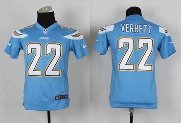 Youth NFL San Diego Chargers #22 Jason Verrett Blue Jersey