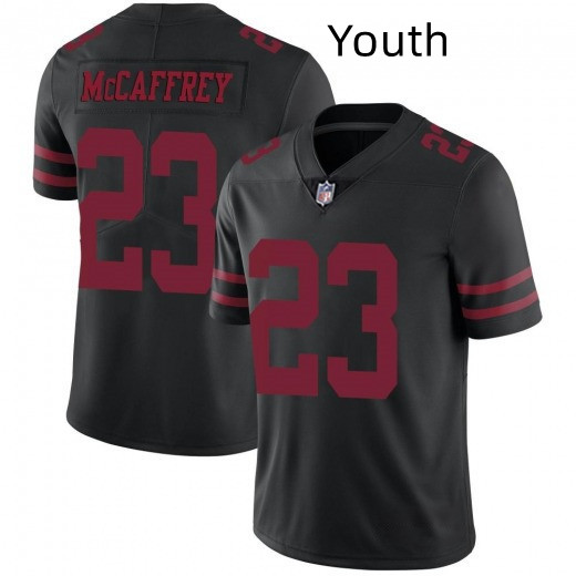 Youth NFL San Francisco 49ers #23 Christian McCaffrey Black Vapor Untouchable Limited Stitched Jersey Youth NFL San Francisco 49ers #23 Christian McCaffrey Black Vapor Untouchable Limited Stitched Jersey