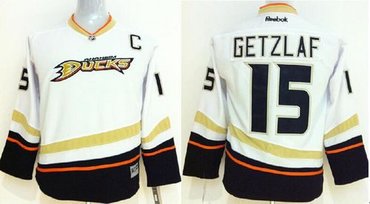 Youth NHL Anaheim Ducks #15 Ryan Getzlaf White Stitched NHL Jersey Youth NHL Anaheim Ducks #15 Ryan Getzlaf White Stitched NHL Jersey