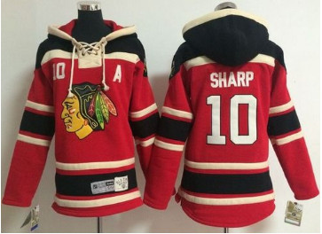 Youth NHL Blackhawks #10 Patrick Sharp Red Sawyer Hooded Sweatshirt Stitched Jersey
