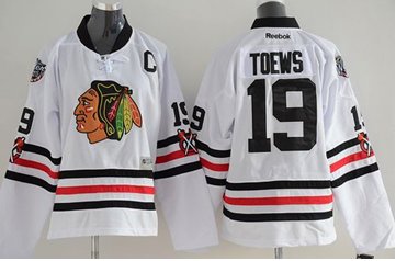 Youth NHL Blackhawks #19 Jonathan Toews White 2015 Winter Classic Stitched Jersey