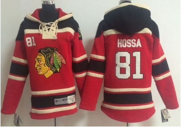 Youth NHL Blackhawks #81 Marian Hossa Red Sawyer Hooded Sweatshirt Stitched Jersey