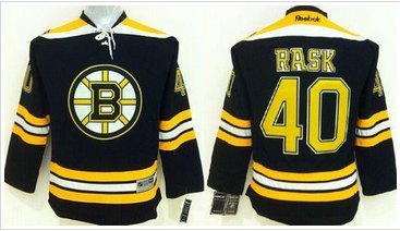 Youth NHL Bruins #40 Tuukka Rask Black Stitched Jersey