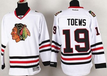 Youth NHL Chicago Blackhawks #19 Jonathan Toews White Jersey