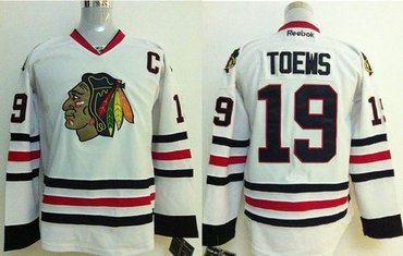 Youth NHL Chicago Blackhawks #19 Jonathan Toews White Jersey