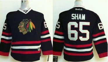 Youth NHL Chicago Blackhawks #65 Andrew Shaw Black Jersey