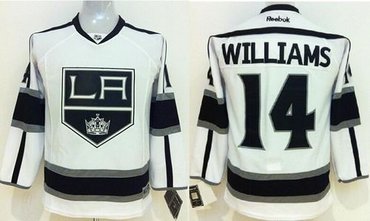 Youth NHL Los Angeles Kings #14 Justin Williams White Road Jersey Youth NHL Los Angeles Kings #14 Justin Williams White Road Jersey