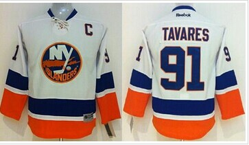 Youth NHL New York Islanders #91 John Tavares White Jersey Youth NHL New York Islanders #91 John Tavares White Jersey