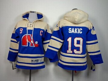 Youth NHL Nordiques #19 Joe Sakic Blue Sawyer Hooded Sweatshirt Jersey Youth NHL Nordiques #19 Joe Sakic Blue Sawyer Hooded Sweatshirt Jersey