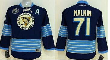 Youth NHL Pittsburgh Penguins #71 Evgeni Malkin 2011 Winter Classic Vintage Dark Blue Jersey
